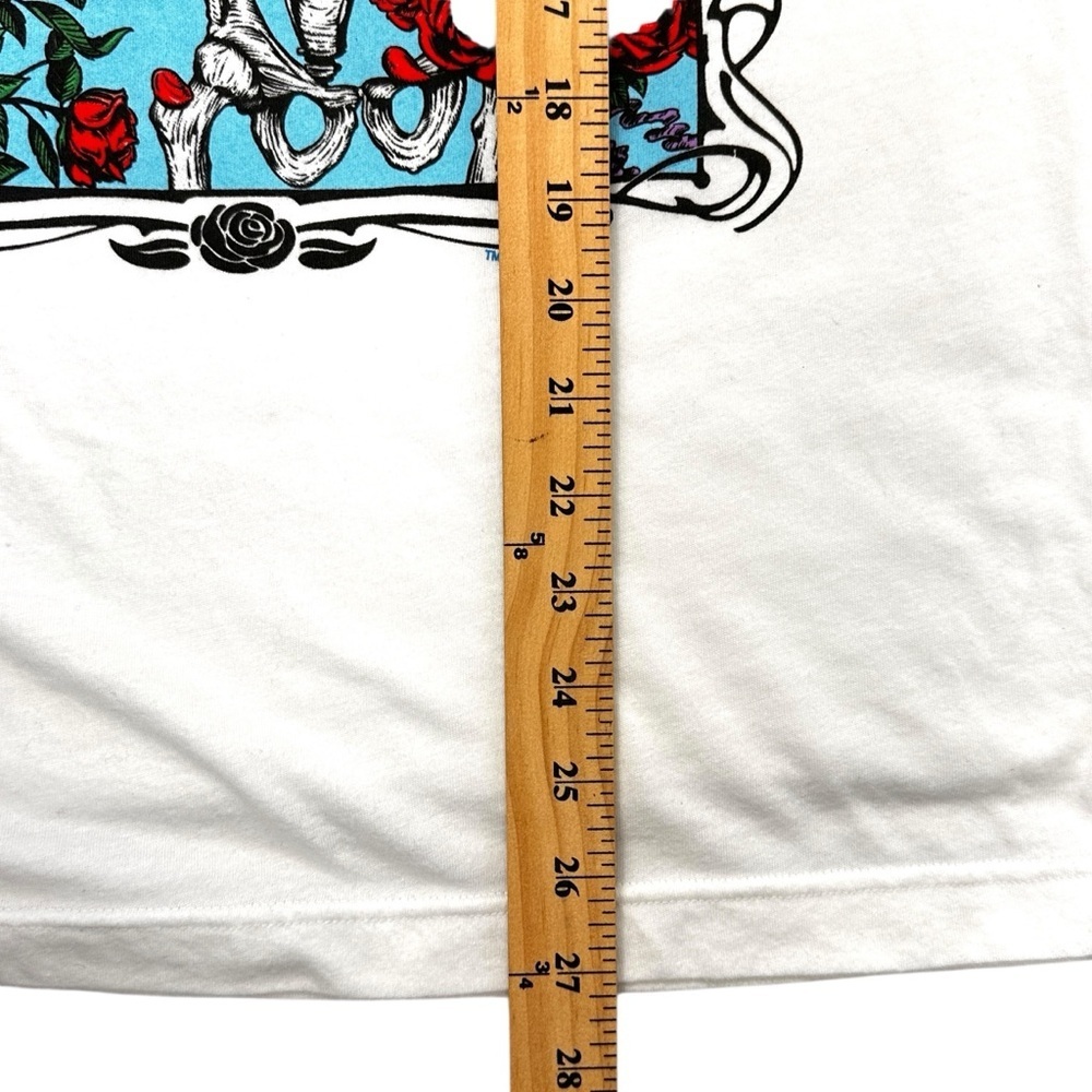 Grateful Dead Bertha Wheel & Roses White Athletic T-Shirt 2 Sided Size Small - Picture 5 of 11